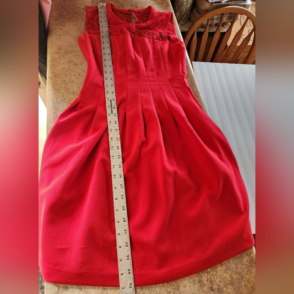 H&M Red Lace Halter Dress Size 6 - Picture 10 of 11